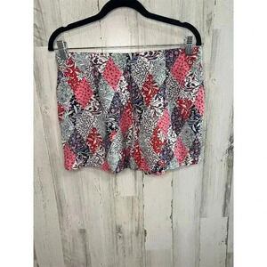Ann Taylor Loft Women's Pleated Pull-On Shorts Patchwork‎ Bloom Size S